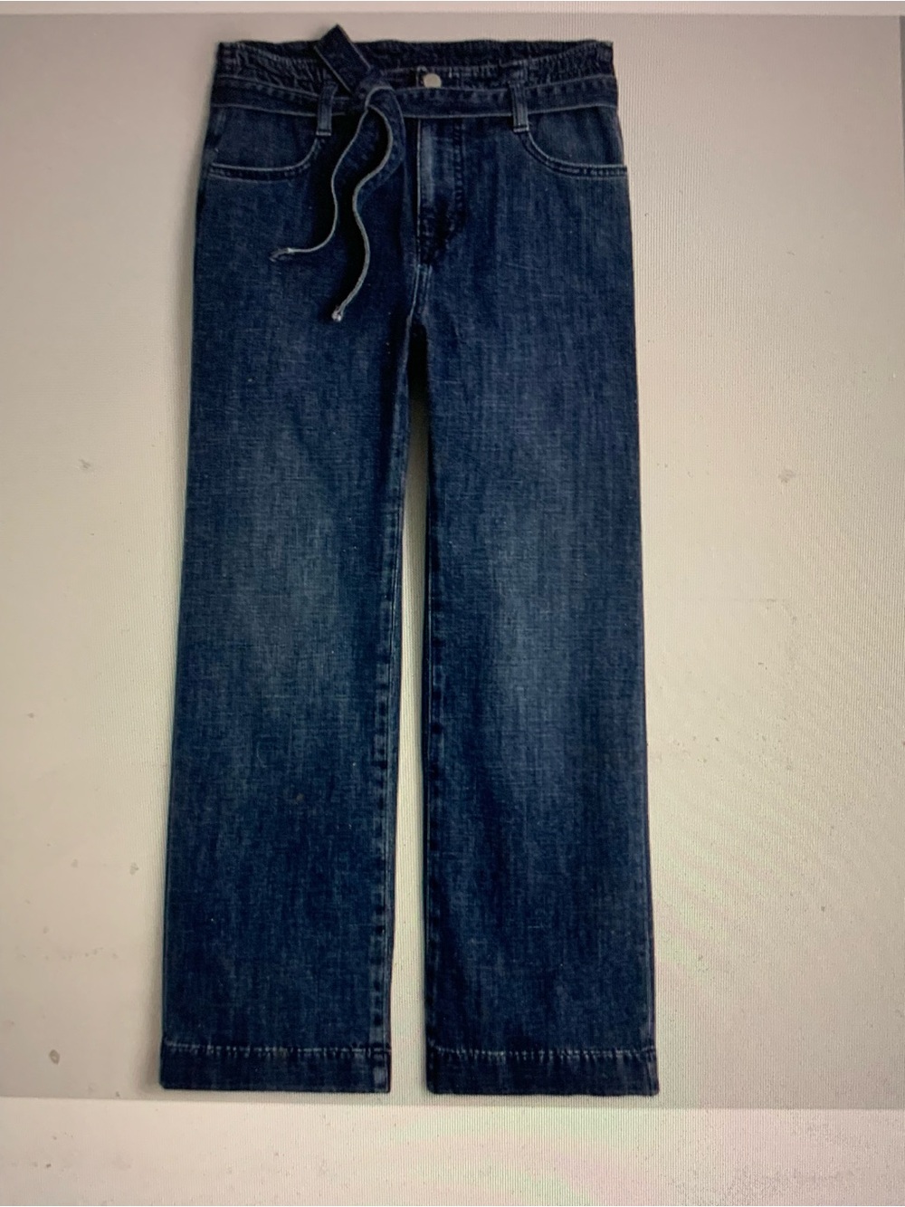 J Crew factory paper bag waist denim wide leg jeans size 27 T